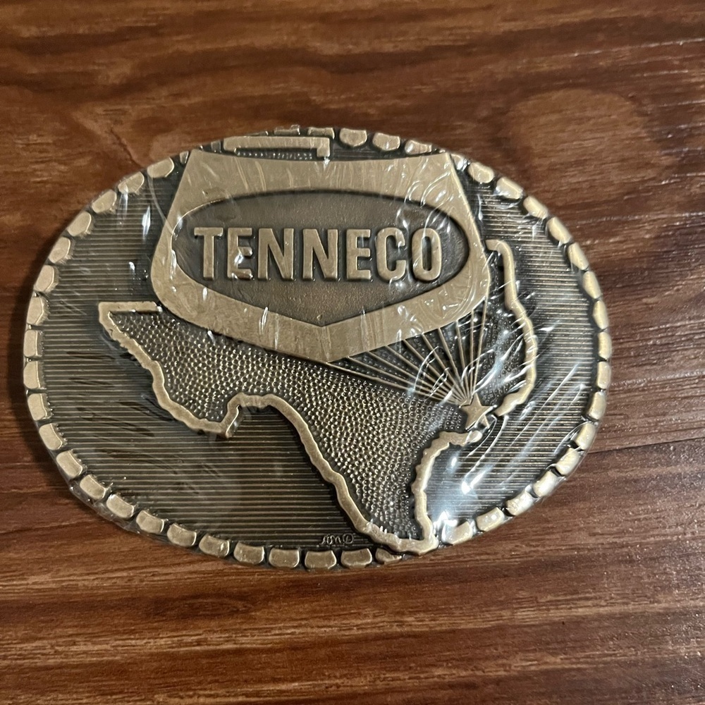 TENNECO SOLID BRASS BELT BUCKLE BY NORMAN COMPANY
